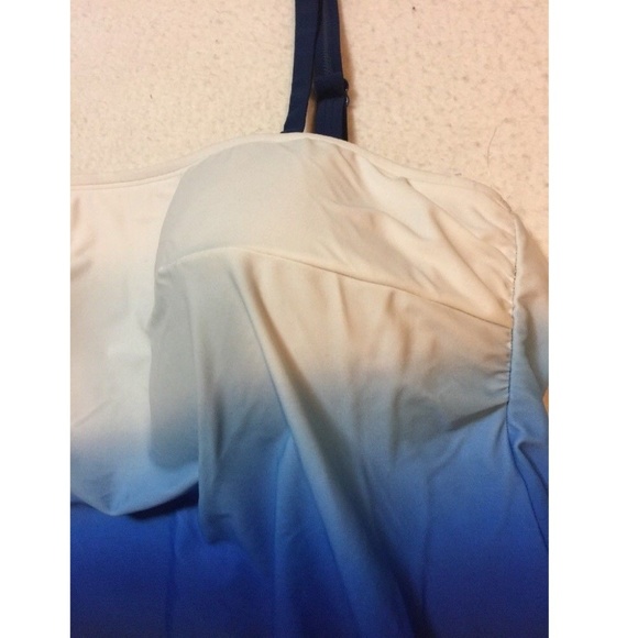 Lane Bryant 20 Tankini Top Ombré Shelf Bra Swim - Picture 5 of 8